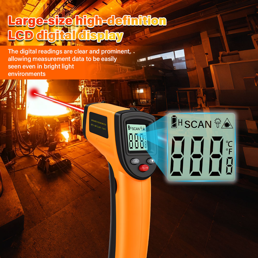 Industrial Laser Thermometer - Digital Infrared Thermometer Non-contact Thermometer Industrial