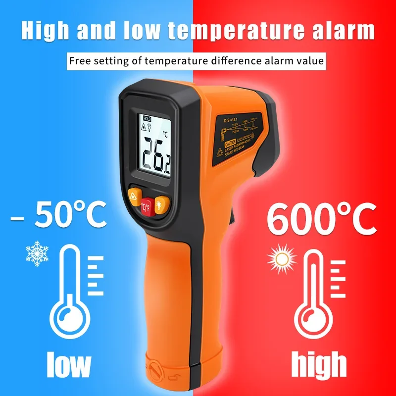 T400 T600 Digital Infrared The - Industrial Laser Thermometer ulasan dan harga