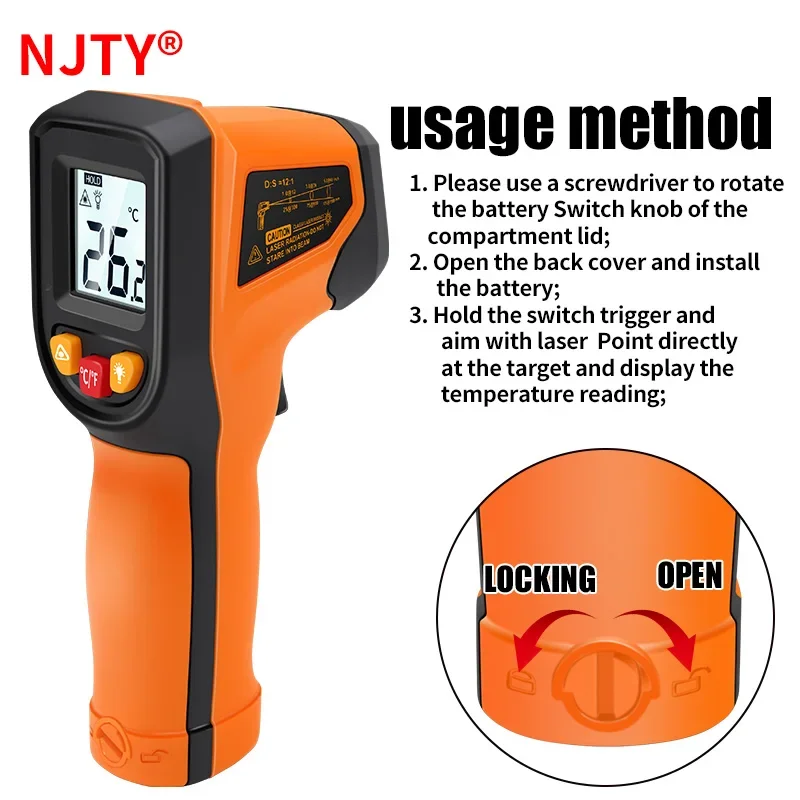 T400 T600 Digital Infrared The - Industrial Laser Thermometer ulasan dan harga