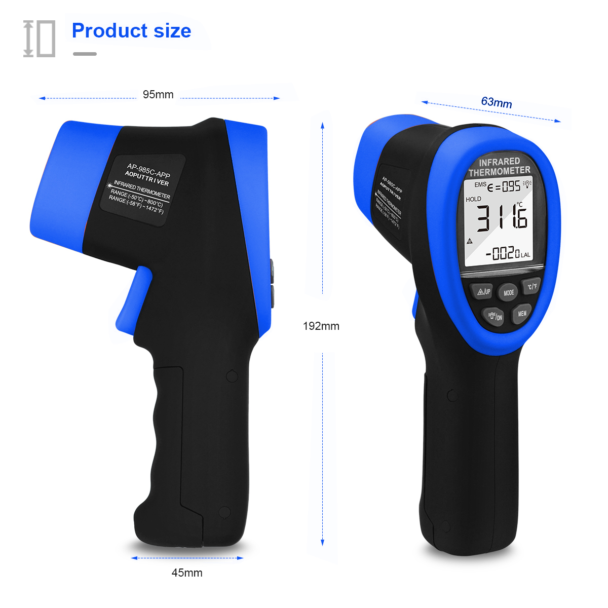 HoldPeak IR Thermometer Gun -5 - Industrial Laser Thermometer ulasan dan harga